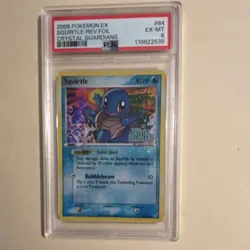 Squirtle 64/100 Crystal Guardians Reverse Holo PSA 6 Pokemon TCG Basic Card - Image 1