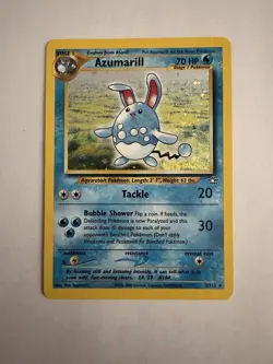 Pokemon TCG Azumarill Neo Genesis Holo Card 2/111 Unlimited Rare LP - Image 1