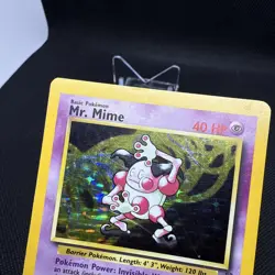 Vintage 1999 Pokemon Mr. Mime Card Holo 6/64 Jungle MP/HP - Image 4