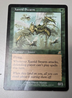 1 Xantid Swarm Scourge, Scourge, Magic the Gathering MTG Rare, Damaged DMG - Image 3