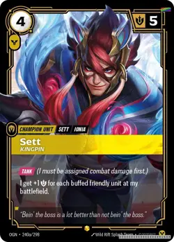 Sett - Kingpin (Alternate Art) [OGN - 240a/298] - NM [Foil] TCG Riftbound - Image 1