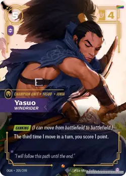 Yasuo - Windrider [OGN - 205/298] - NM [Foil] TCG Riftbound - Image 1
