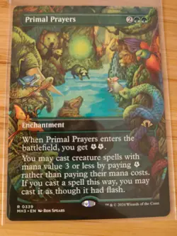 MTG Primal Prayers (Borderless) 0339 Modern Horizons 3 M/NM Free UK P&P - Image 1