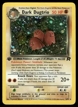 *MON NIGHT* Dark Dugtrio 6/82 1st Edition Holo Team Rocket Holo Rare *2 - Image 1