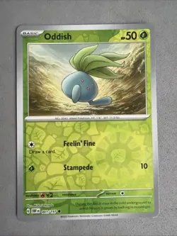 Pokemon TCG * SV Obsidian Flames * 1/197 Oddish REVERSE HOLO Common * FRESH PK - Image 1