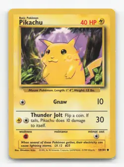Pokemon TCG - Pikachu 87/130 Lightly Played Common Base Set 2 - Image 1