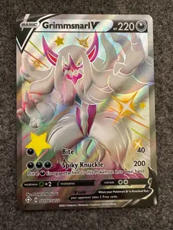 Pokemon TCG Grimmsnarl v Shining Fates Full Art Shiny Rare Card SV116/SV122 - Image 1