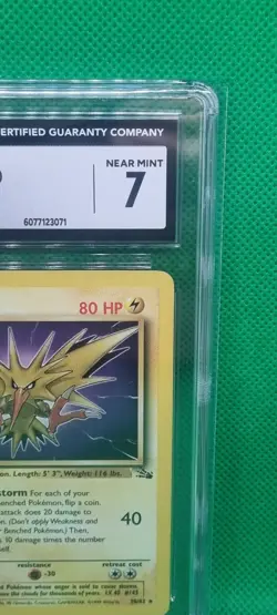 CGC 7 Pokemon 1999 Fossil Zapdos 30/62 RARE Vintage Graded Wizard Of The Coast - Image 4
