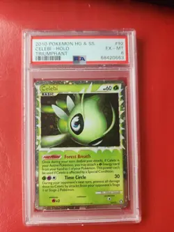 2010 Pokemon HeartGold & SoulSilver Triumphant Celebi Holo 92/102 PSA 6 EX-MT - Image 1