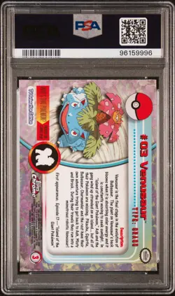 2000 Pokemon Topps Chrome Pokemon T.V. 3 Venusaur PSA 10 - Image 2