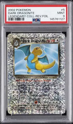 2002 POKEMON LEGEND COLL #5 DARK DRAGONITE-REVERSE FOIL PSA 9 - Image 1