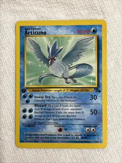 1999 Pokemon Fossil Articuno 1st Edition 17/62 Free Shipping - Image 1