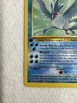 1999 Pokemon Fossil Articuno 1st Edition 17/62 Free Shipping - Image 3