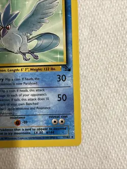 1999 Pokemon Fossil Articuno 1st Edition 17/62 Free Shipping - Image 4