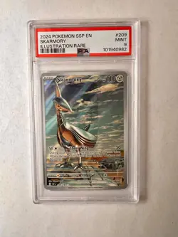 SKARMORY 209/191 PSA 9 2024 POKEMON SSP EN-SURGING SPARKS ILLUSTRATION RARE - Image 1