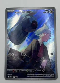 Pokemon TCG Steven's Beldum PROMO 207, Scarlet & Violet, Near Mint Condition - Image 1