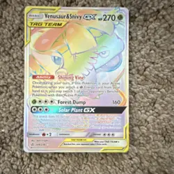 Pokemon Venusaur & Snivy GX TAG TEAM Full Art Holo Cosmic Eclipse 249/236 - Image 1