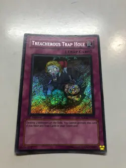 USA Seller Yugioh Secret Rare Treacherous Trap Hole 1st Edition CSOC-EN089 VLP - Image 1