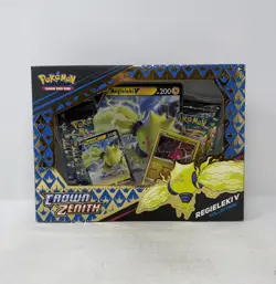 Pokemon TCG Sword & Shield Crown Zenith Regieleki V Collection Sealed Box - Image 1