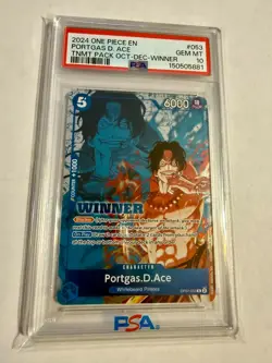PSA 10 Portgas D. Ace (Tournament Pack Oct-Dec Winner) OP07-053 One Piece CCG - Image 1