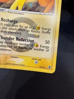 Raichu Reverse Holo Pokemon Card ex FireRed LeafGreen 12/112 Ungraded Raw LP+ - Image 5