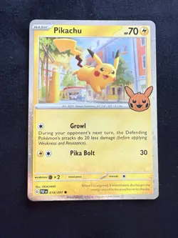Pikachu 018/091 Trick or Trade Cosmos Holo Promo Pokemon Card NM - Image 1