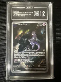 Pokemon TCG 151 Mewtwo Black Star Promo Card #52 Ultra Premium Collection Tag 9 - Image 2
