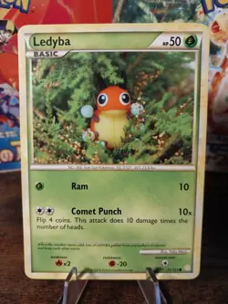 Pokemon - HGSS Base Set - Ledyba 71/123 Non Holo HP/MP Card - Image 1
