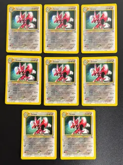 2000 WOTC POKEMON LEAGUE SCIZOR #33 BLACK STAR PROMO LOT OF 8 CARDS UNPLAYED - Image 1