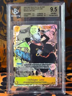 BGS 9.5 TRAFALGAR LAW SEC OP10-119 Parallel MANGA ART PARALLEL ONE PIECE Card - Image 1