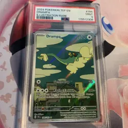 Pokemon S&V Temporal Forces Drampa Illustration Rare Card PSA 9 Mint 184/162 - Image 3
