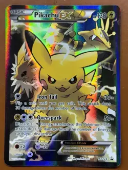 Pokemon Pokemon Pikachu EX XY125 Promo Black Star Full Art LP Card - Image 1