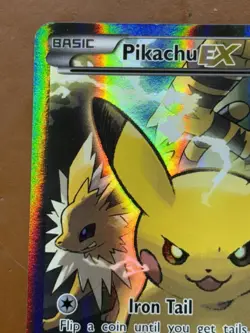 Pokemon Pokemon Pikachu EX XY125 Promo Black Star Full Art LP Card - Image 2