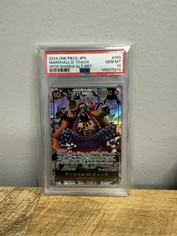 2024 One Piece OP09 Japanese #093 Marshall D. Teach Manga Alternate Art PSA 10 - Image 1
