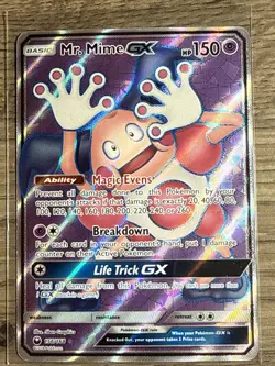 Pokemon 2018 Sun & Moon: Celestial Storm Mr. Mime GX Full Art Holo Card #156/168 - Image 1