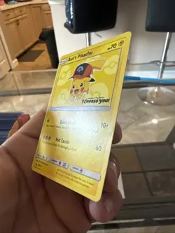 Pokemon Pikachu TCG Ash's SM111 Sun & Moon Holo Card 2017 NM Condition - Image 2