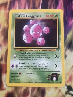 Erika's Exeggcute 77/132 Common Unlimited Gym Heroes Pokemon Card MP - Image 1