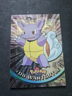 Pokemon Topps Chrome Wartortle HOLO Variant Card #08 Blue Logo - Image 1