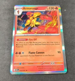 Pokemon Paldean Fates Armarouge Holo Rare Card 015/091 NM - Image 1
