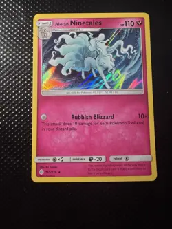 Alolan Ninetales 145/236 - Cosmic Eclipse Holo Rare Pokemon Card - Image 1