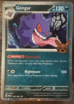 Pokemon TCG Gengar Trick or Trade Halloween Holo Promo Rare Card 057/091 - Image 1