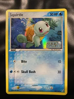 Pokemon TCG Squirtle Card 63/100 EX Crystal Guardians Reverse Holo Stamped LP - Image 1