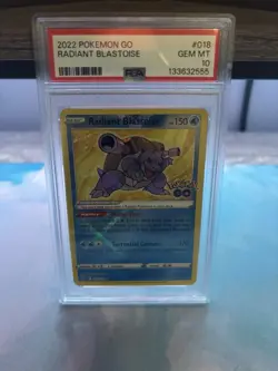 Pokemon TCG Radiant Blastoise Holo Card PSA 10 Pokemon Go 018/078 Gem Mint 2022 - Image 1