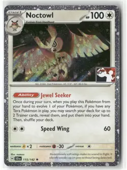 Pokemon Noctowl 115/142 Holo Prize Pack Series Cards Rare - Image 1
