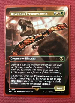 1 x Ravenous Tyrannosaurus - Borderless - Universes Beyond: Jurassic World - NM- - Image 1