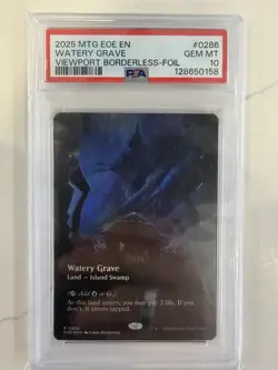 2025 Watery Grave PSA 10 Gem Mint Viewport Borderless Foil #286 MTG EOS - Image 1