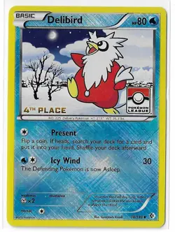 Pokemon Card Delibird - 38/149 - 4th Place Crosshatch Holo Pokemon League NM - Image 1