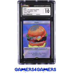 CGC 10 Food Foil Token SpongeBob Secret Lair MTG Psa Slab Beckett graded square - Image 1