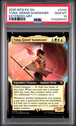 2025 MTG FINAL FANTASY COMMANDER EXTENDED ART #0192 YUNA, GRAND SUMMONER PSA 10 - Image 1