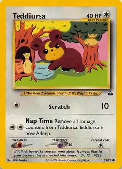 TEDDIURSA 65/75 C NEO DISCOVERY POKEMON UNLIMITED HP - Image 1